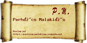Perhócs Malakiás névjegykártya